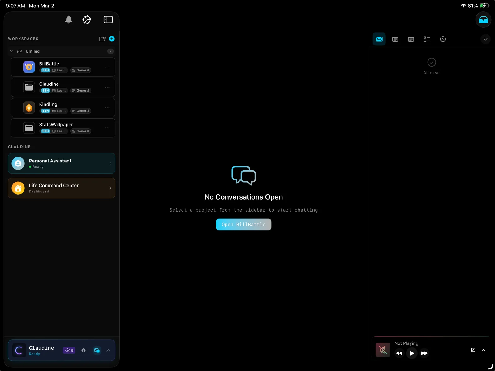 Albria on iPad — one surface for work and life